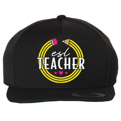 Proud ESL Teacher English as a Second Language Wool Snapback Cap