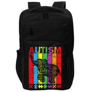 Puzzle Elephant Typography Cool Autism Awareness Gift Impact Tech Backpack