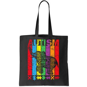 Puzzle Elephant Typography Cool Autism Awareness Gift Tote Bag