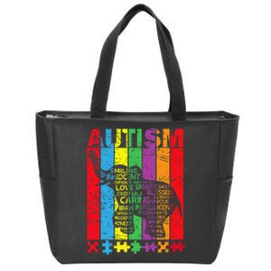 Puzzle Elephant Typography Cool Autism Awareness Gift Zip Tote Bag