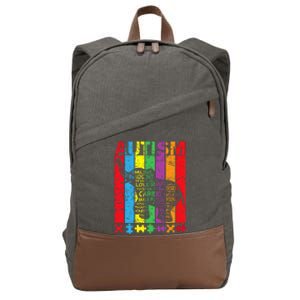 Puzzle Elephant Typography Cool Autism Awareness Gift Cotton Canvas Backpack