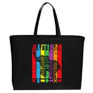 Puzzle Elephant Typography Cool Autism Awareness Gift Cotton Canvas Jumbo Tote