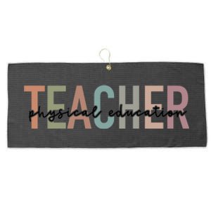 Physical Education Teacher Pe Teacher Teacher Appreciation Funny Gift Large Microfiber Waffle Golf Towel