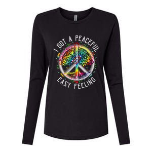 Peaceful EasyFeeling Tie Dye Hippie 1960s Vibes Womens Cotton Relaxed Long Sleeve T-Shirt