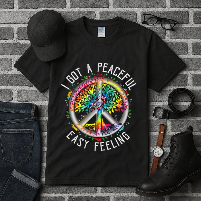 Peaceful EasyFeeling Tie Dye Hippie 1960s Vibes Tall T-Shirt