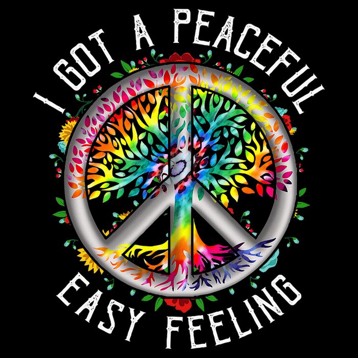 Peaceful EasyFeeling Tie Dye Hippie 1960s Vibes Sustainable Bucket Hat