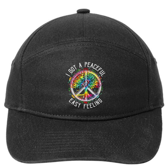 Peaceful EasyFeeling Tie Dye Hippie 1960s Vibes 7-Panel Snapback Hat