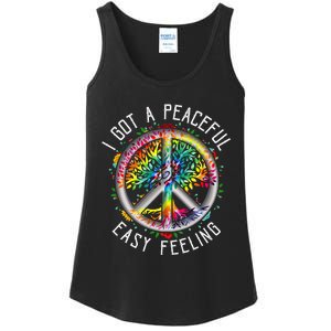 Peaceful EasyFeeling Tie Dye Hippie 1960s Vibes Ladies Essential Tank