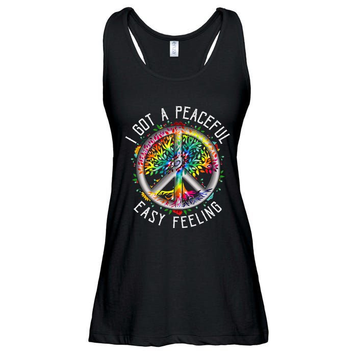 Peaceful EasyFeeling Tie Dye Hippie 1960s Vibes Ladies Essential Flowy Tank