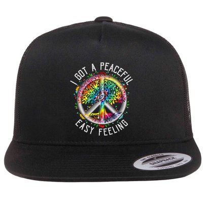 Peaceful EasyFeeling Tie Dye Hippie 1960s Vibes Flatbill Hat