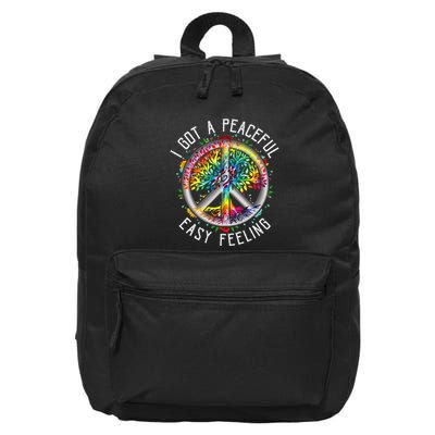 Peaceful EasyFeeling Tie Dye Hippie 1960s Vibes 16 in Basic Backpack
