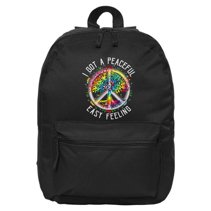Peaceful EasyFeeling Tie Dye Hippie 1960s Vibes 16 in Basic Backpack