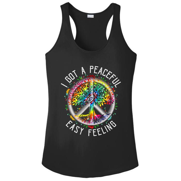 Peaceful EasyFeeling Tie Dye Hippie 1960s Vibes Ladies PosiCharge Competitor Racerback Tank