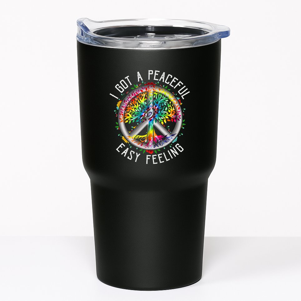 Peaceful EasyFeeling Tie Dye Hippie 1960s Vibes Tumbler