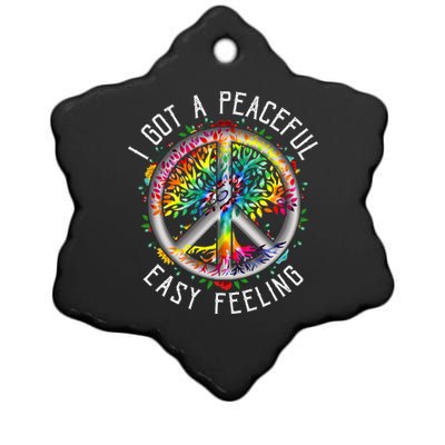 Peaceful EasyFeeling Tie Dye Hippie 1960s Vibes Ceramic Star Ornament