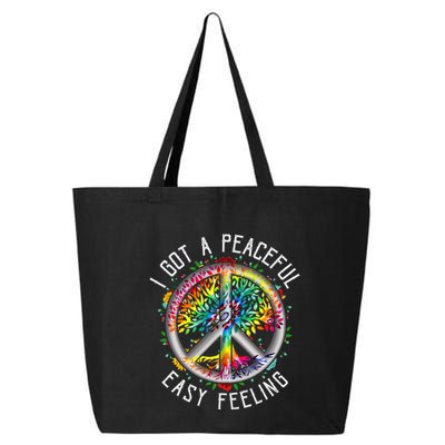 Peaceful EasyFeeling Tie Dye Hippie 1960s Vibes 25L Jumbo Tote