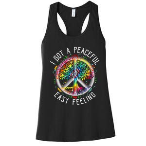 Peaceful EasyFeeling Tie Dye Hippie 1960s Vibes Women's Racerback Tank