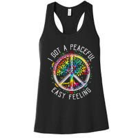 Peaceful EasyFeeling Tie Dye Hippie 1960s Vibes Women's Racerback Tank