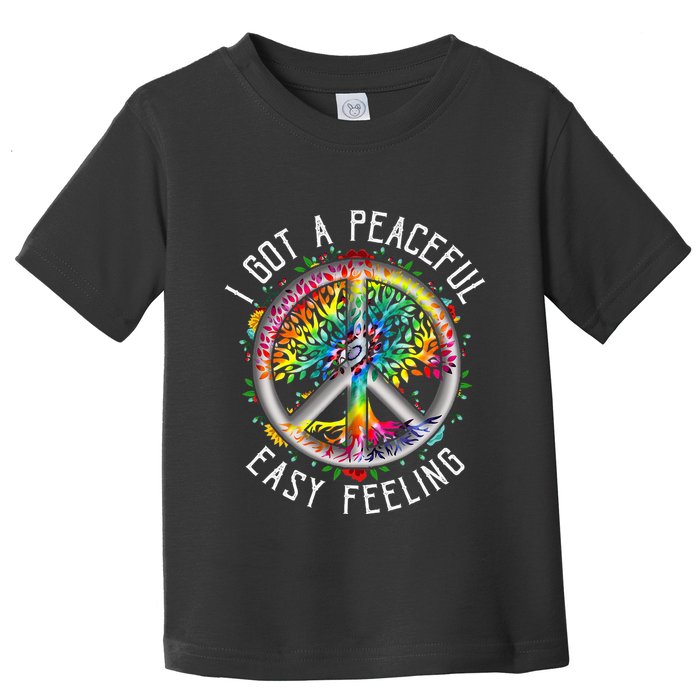 Peaceful EasyFeeling Tie Dye Hippie 1960s Vibes Toddler T-Shirt