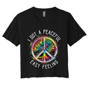 Peaceful EasyFeeling Tie Dye Hippie 1960s Vibes Women's Crop Top Tee