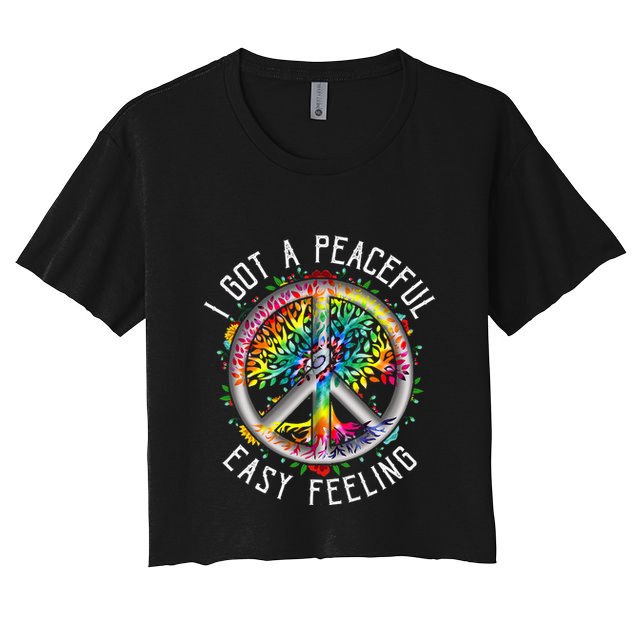Peaceful EasyFeeling Tie Dye Hippie 1960s Vibes Crop Top