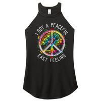 Peaceful EasyFeeling Tie Dye Hippie 1960s Vibes Women's Perfect Tri Rocker Tank