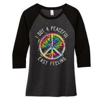 Peaceful EasyFeeling Tie Dye Hippie 1960s Vibes Women's Tri-Blend 3/4-Sleeve Raglan Shirt