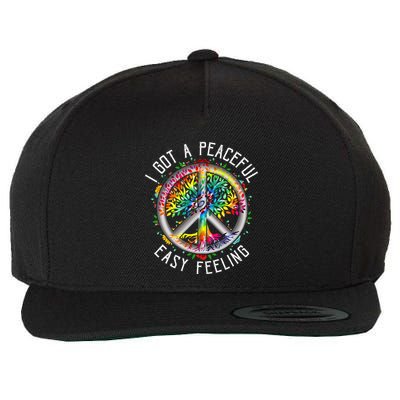 Peaceful EasyFeeling Tie Dye Hippie 1960s Vibes Wool Snapback Cap