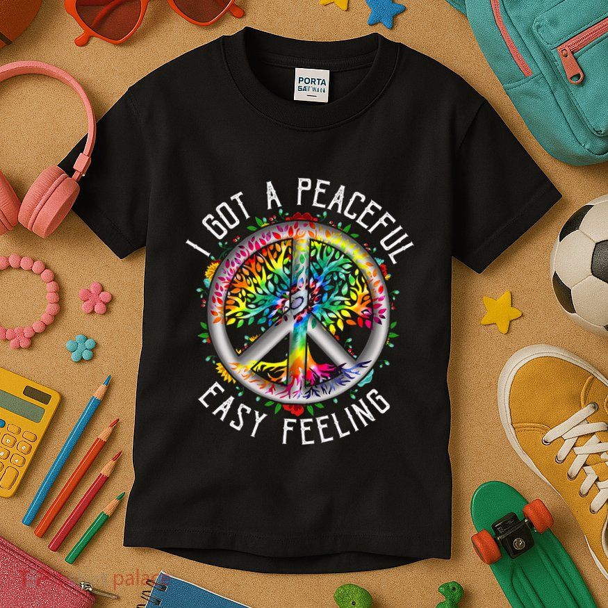 Peaceful EasyFeeling Tie Dye Hippie 1960s Vibes Kids T-Shirt