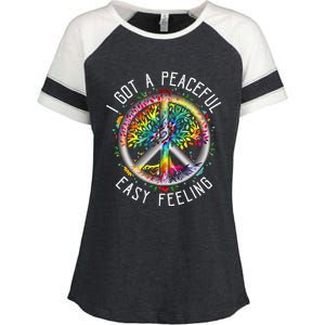 Peaceful EasyFeeling Tie Dye Hippie 1960s Vibes Enza Ladies Jersey Colorblock Tee