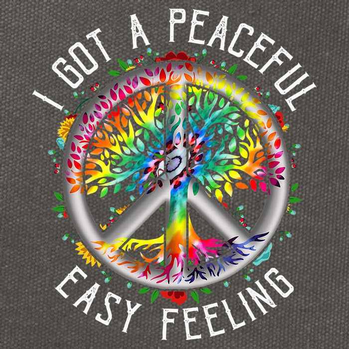 Peaceful EasyFeeling Tie Dye Hippie 1960s Vibes Cotton Canvas Backpack