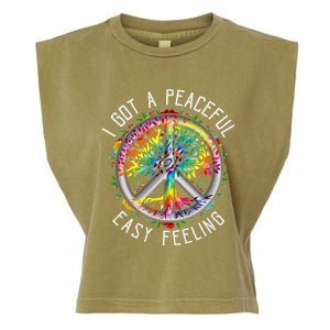 Peaceful EasyFeeling Tie Dye Hippie 1960s Vibes Garment-Dyed Women's Muscle Tee