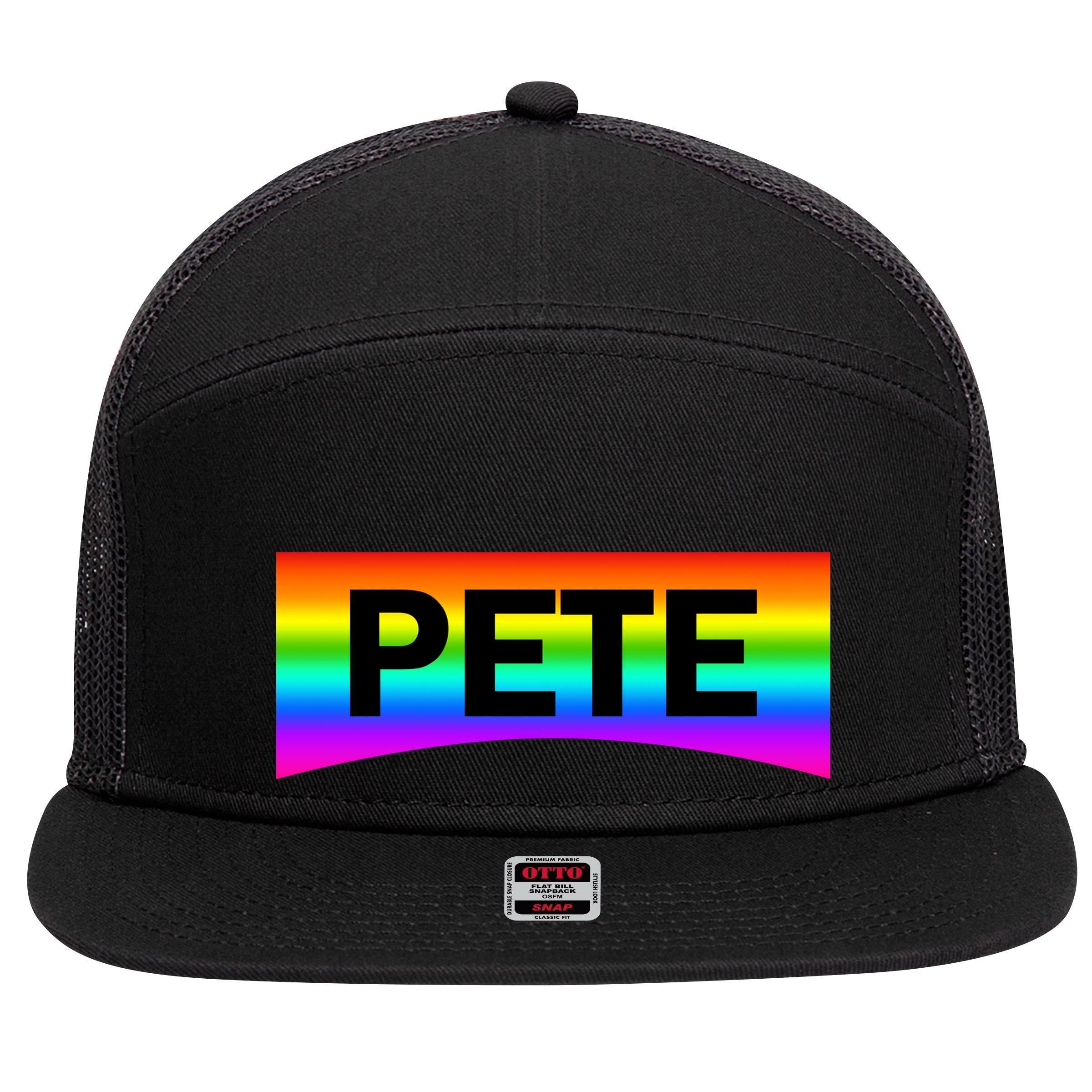 Pete Buttigieg LGBT Rainbow 7 Panel Mesh Trucker Snapback Hat