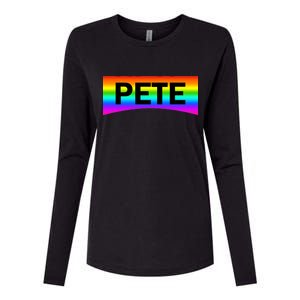 Pete Buttigieg LGBT Rainbow Womens Cotton Relaxed Long Sleeve T-Shirt