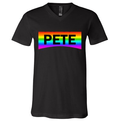 Pete Buttigieg LGBT Rainbow V-Neck T-Shirt