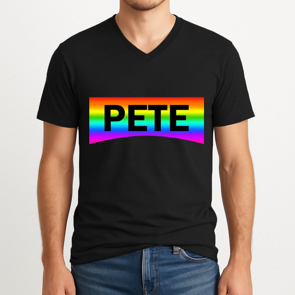 Pete Buttigieg LGBT Rainbow V-Neck T-Shirt