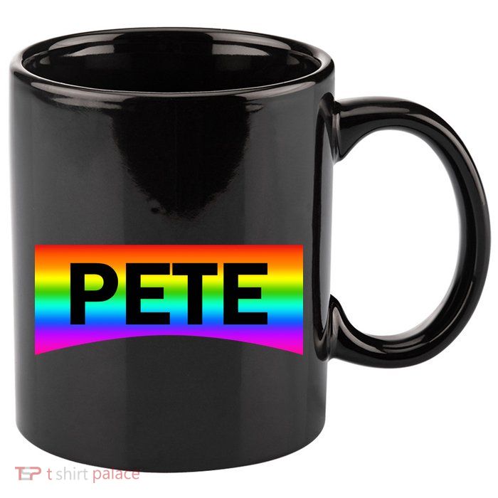 Pete Buttigieg LGBT Rainbow 11oz C Handle Ceramic Mug