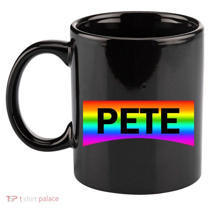 Pete Buttigieg LGBT Rainbow 11oz C Handle Ceramic Mug