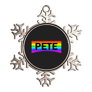 Pete Buttigieg LGBT Rainbow Metallic Star Ornament