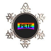 Pete Buttigieg LGBT Rainbow Metallic Star Ornament