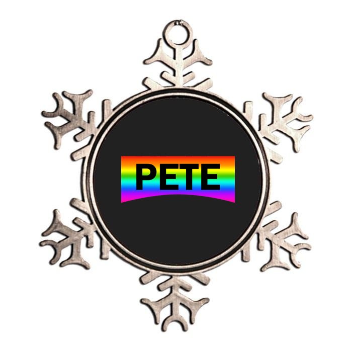 Pete Buttigieg LGBT Rainbow Metallic Star Ornament