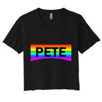 Pete Buttigieg LGBT Rainbow Women's Crop Top Tee