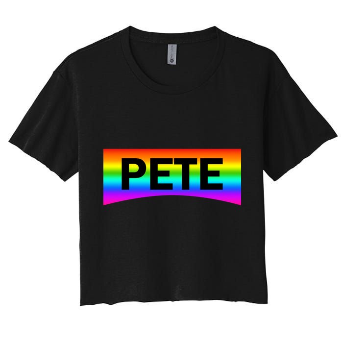 Pete Buttigieg LGBT Rainbow Women's Crop Top Tee