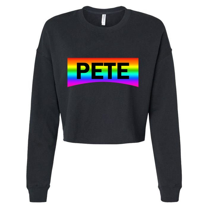 Pete Buttigieg LGBT Rainbow Cropped Pullover Crew
