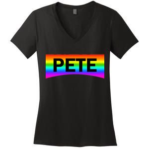 Pete Buttigieg LGBT Rainbow Women's V-Neck T-Shirt