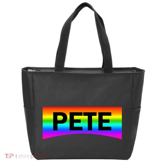 Pete Buttigieg LGBT Rainbow Zip Tote Bag