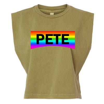 Pete Buttigieg LGBT Rainbow Garment-Dyed Women's Muscle Tee