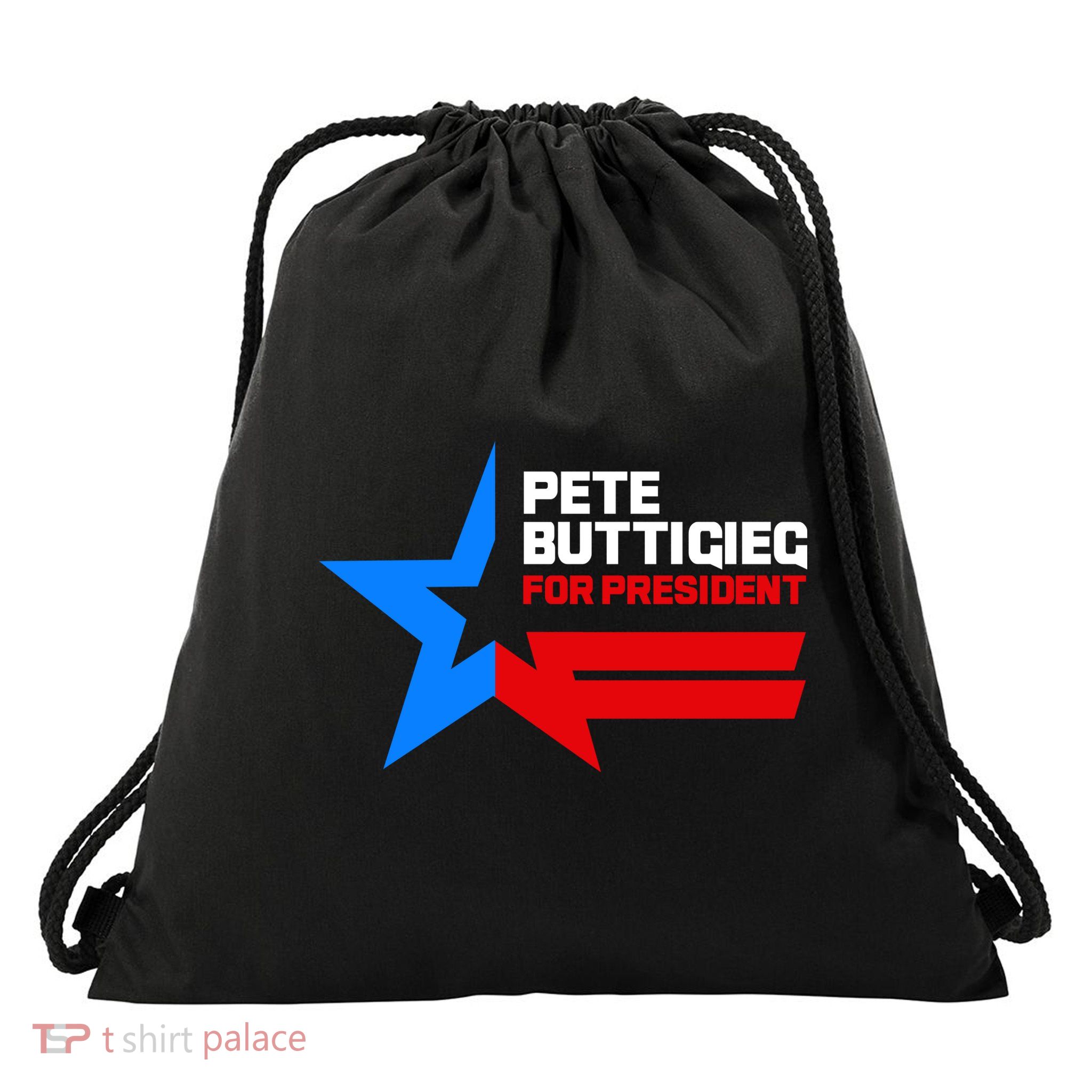 Pete Buttigieg Presidential Star Drawstring Bag