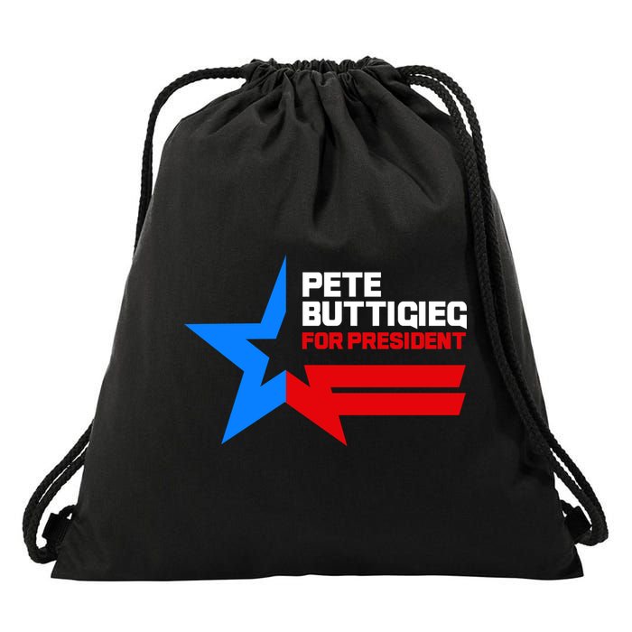Pete Buttigieg Presidential Star Drawstring Bag