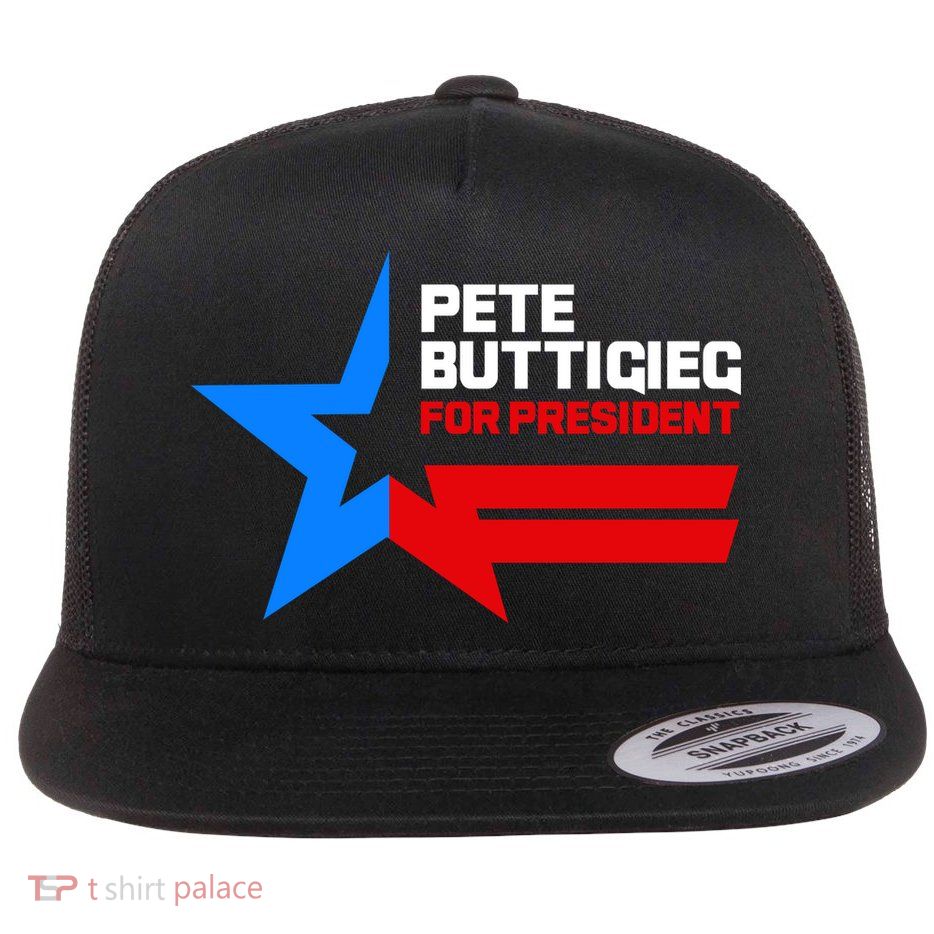 Pete Buttigieg Presidential Star Flat Bill Trucker Hat